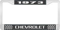 1973 CHEVROLET BLACK AND CHROME LICENSE PLATE FRAME WITH WHITE LETTERING