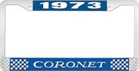 1973 CORONET LICENSE PLATE FRAME - BLUE