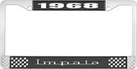 nummerplåtshållare, 1968 IMPALA svart/krom, med vit text