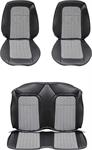 Front Sport Buckets & Rear Seat (Deluxe Houndstooth) - Fixed Rear (53" Wide) - Black