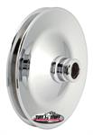 Power Steering Pulley, Saginaw, V-belt Style, 1-groove, Steel, Chrome, 5.80 in. O.D., Chevy, Press Fit,