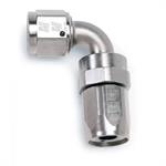 Fitting, Hose End, Full Flow, 90 Degree, -10 AN Hose to Female -10 AN, Aluminum, Nickel Plated,