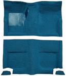1965-68 Mustang Fastback Nylon Loop Floor Carpet without Fold Downs, with Mass Backing - Medium Blue