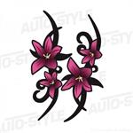 Stickerset Pink Tribal Flowers - 2x 23x9cm