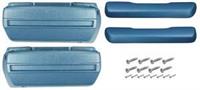 1968-72 Arm Rest Pad Kit Complete Front, medium blå
