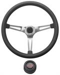 Steering Wheel Kit, 1967-68 Chevrolet, Retro w/Slots, Red Bowtie, Black, Hi-Rise