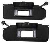 Sun Visor Set; With Vanity Mirror; LH and RH Sides; Black; Pair