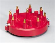 Distributor Cap, Male/HEI-Style, Red, Screw-Down, Mallory