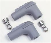 Spark Plug Boots and Terminals, Gray, 90 Degree Boots, Pair