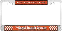 PLYMOUTH RAPID TRANSIT SYSTEM LICENSE PLATE FRAME - TOR RED