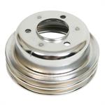 Crankshaft Pulley, V-belt Style, 2-groove, Steel, Chrome Plated, 6.750 in. O.D., Ford, 260, 289, Each
