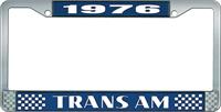 1976 Trans Am Style #2 License Plate Frame - Blue and Chrome with  White Lettering
