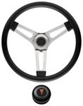 Steering Wheel Kit, 59-68 Pontiac, Symm. Foam, 1.5, Tall Cap, Arrowhead, Black