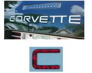 emblem "CORVETTE" i rött reflexmaterial