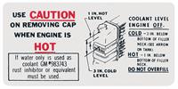 Decal, 65-67 Pontiac, Caution Cooling System