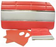 1961 IMPALA CONVERTIBLE RED / SILVER VINYL FRONT AND REAR SIDE PANEL SET WITHOUT UPPER RAILS