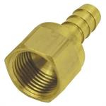 Fuel Hose Fitting, Straight, Aluminum, Clear Anodized, -8 AN Female Threads, 1/2 in. Hose Barb, Each