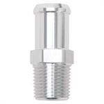 Fitting, 3/4 in. Hose Barb to 1/2 in. NPT Male Threads, 6-Point, Aluminum, Clear Anodized, Each