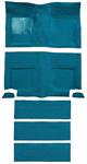 1965-68 Mustang Fastback Nylon Floor Carpet  with Fold Downs and Mass Backing - Aqua