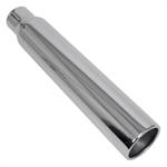 Exhaust Tip, Stainless, Polished, Straight/Rolled Edge, 2.5" Inlet, 3.5" Outlet, 18" Long