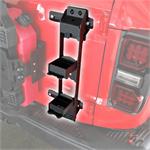 Foldable tailgate hinge foot climb steps