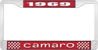 1969 CAMARO LICENSE PLATE FRAME STYLE 1 RED