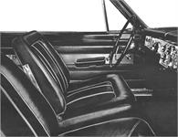 Signet Black / Black Vinyl Front Bucket Seat Upholstery With Silver Welt