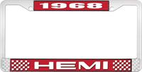 1968 HEMI LICENSE PLATE FRAME - RED