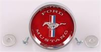 Wheel Center Cap, Ford Mustang Running Pony, Plastic, Red/Chrome/White/Blue, Fits S/S Plastic Hub Cap