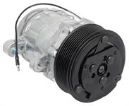 Sanden 706 Style "Peanut" A/C Compressor w/ 8-Rib Serpentine Clutch Pulley - Natural Finish - SD7B10