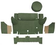 1965-66 Mustang Convertible Loop Trunk Carpet Set with Boards - Moss Green